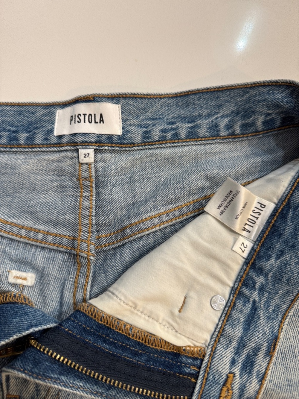 PISTOLA Nova High Rise Cut Off Distressed Denim Shorts - Size 27 - Picture 2 of 8
